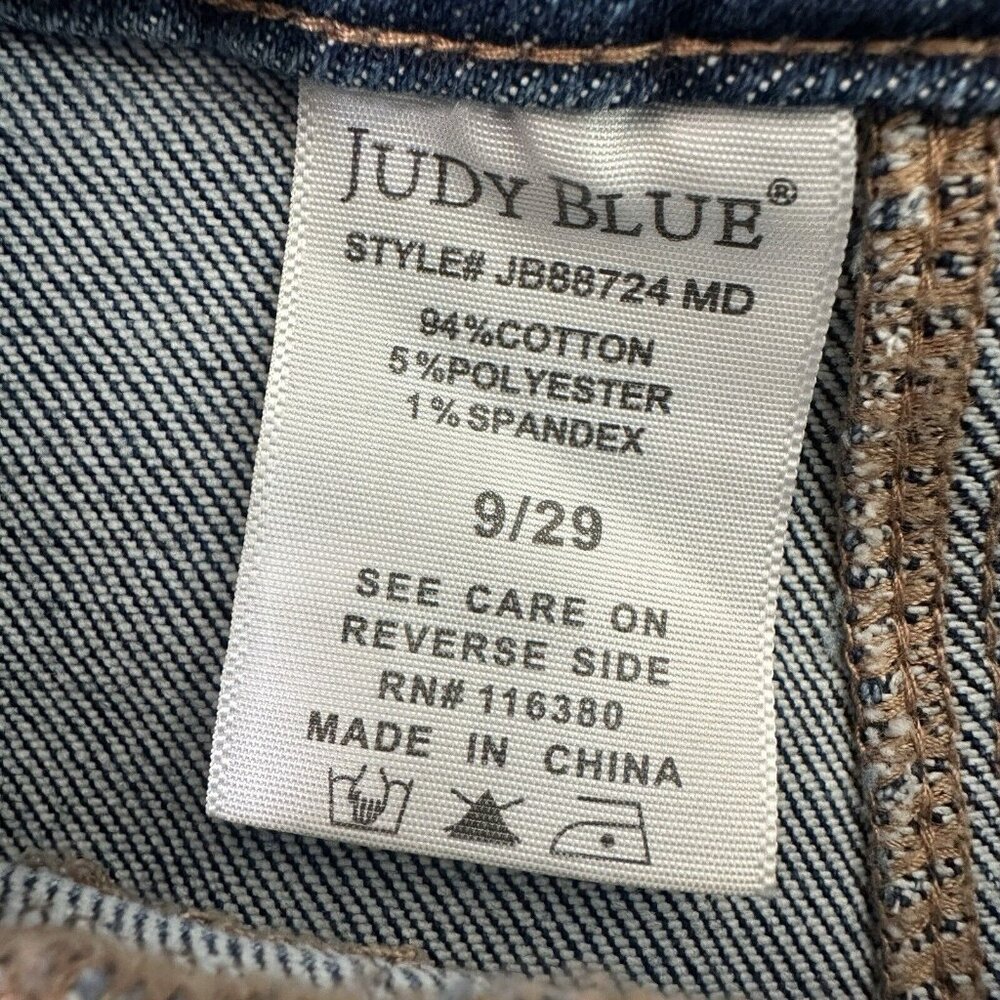 Judy Blue Chic Efforts Cargo Wide Leg Jeans Denim 90s Med Wash Womens Sz 9/29 - Picture 9 of 16